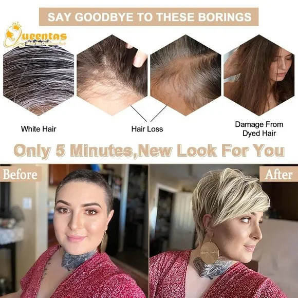 Pixie Layered Short Blonde Wigs for White Women Black Women Synthetic Hair Blond